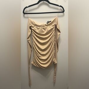 Babyboo Dominique Mini Dress Cream Ruched size Medium